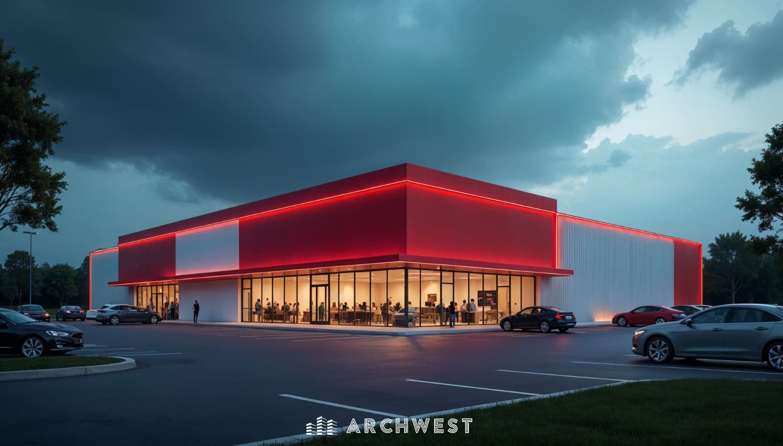 14. 3D Render of an Upscale QSR Joint, New Jersey, USA